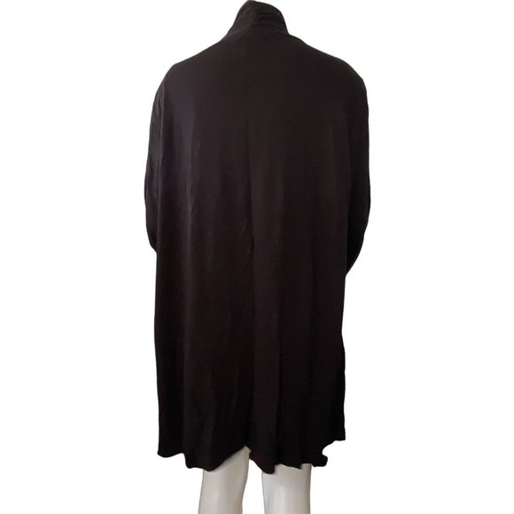 Women’s Dusters Plus Size 1X BY Design Light Duster Cardigan With Pockets Black - Picture 4 of 12